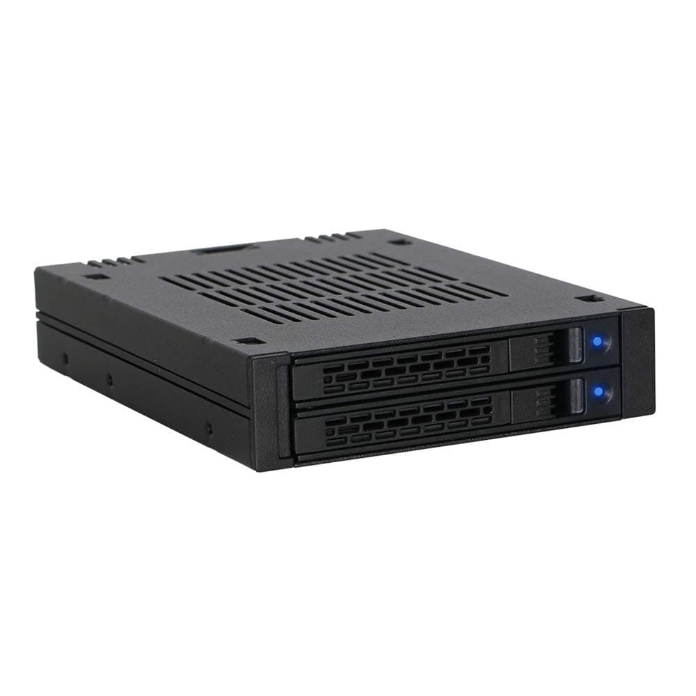ICY DOCK 2 Bay 2.5 SAS/SATA HDD/SSD Mobile Rack for External 3.5” Bay | ExpressCage MB742SP-B