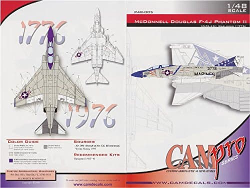 CAM Pro Decals CAMP48005 1:48 F-4J Phantom II VMFA-451 Warlords 1976 Bicentennial [WATERSLIDE Decal Sheet]