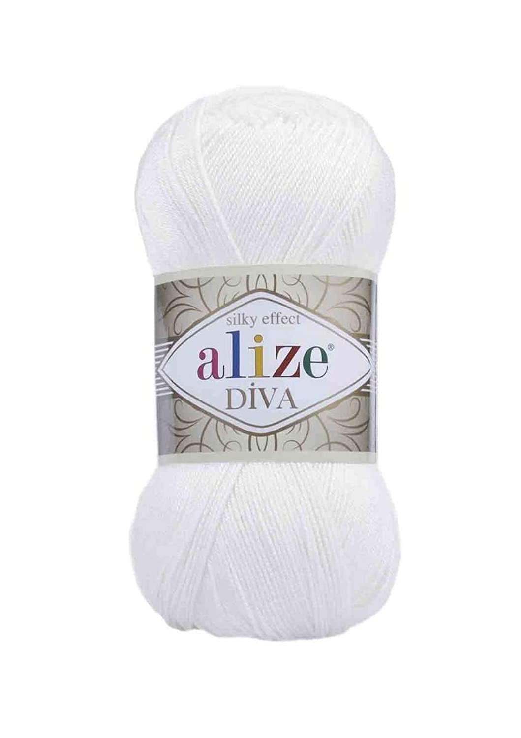 Diva Hand Knitting Yarn Collections (White No. 55)