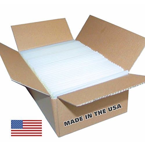 USA Glue Sticks Full Size - 8 lb Box 7/16" x 10" (Approx. 145 Sticks) - Clear, High Strength, Quality Bond - Made in th