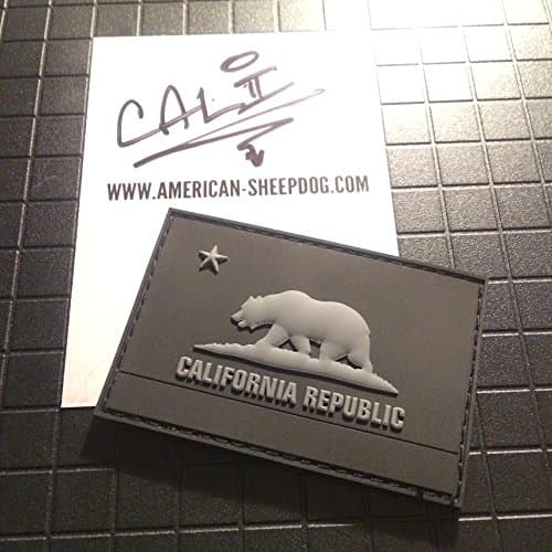 American Sheepdog California State Flag PVC Patch - Ghost Edition