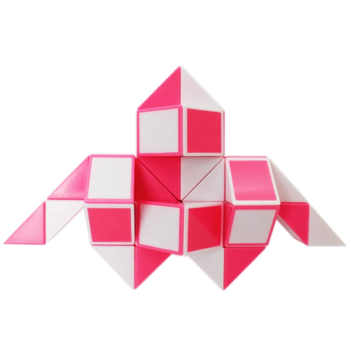 Mipartebo Magic Snake Cube Twist Puzzle 48 Wedges Large Size Twist Fidget Snake Toys Gift Party Favors Game Goodie Bag Fillers for Kids Adults Teens Pink