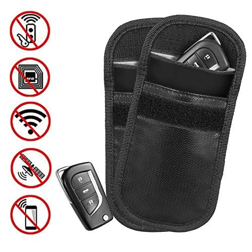 Fireproof Faraday Bag, Passport Holder Fire Safe Key Fob Case, RFID Signal Blocking Anti-Tracking GPS Pouch for Cell Phone, Car Key, Credit Cards Privacy Protection Anti-Theft Wallet Case (Red)