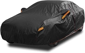 Car Cover Waterproof All Weather for Automobiles, Outdoor Full Cover Rain Sun UV Protection with Zipper Cotton, Universal Fit for Sedan (188-193 inch)