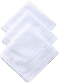 Men's Pure Cotton Handkerchief White Hankies