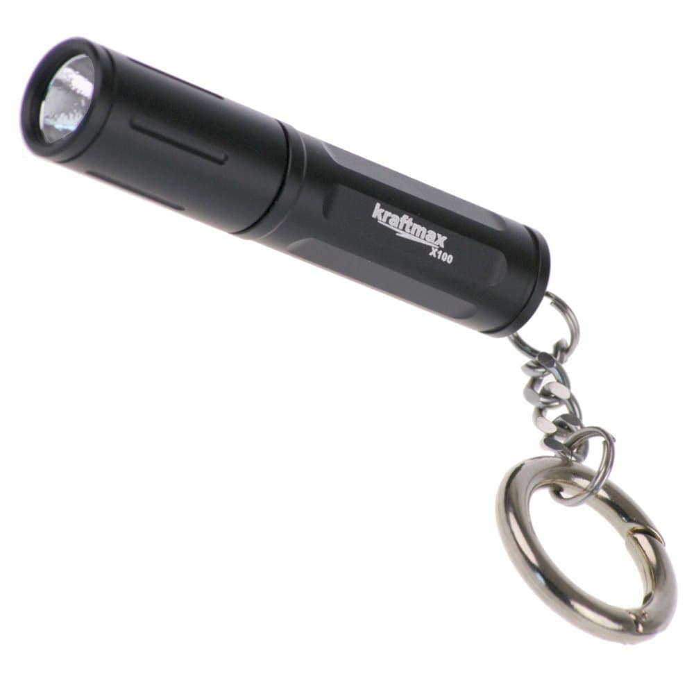 Kraftmax 42266896 X100 High Performance LED Keychain Torch - Stunning Luminosity of 80 Lumens Aluminium Black