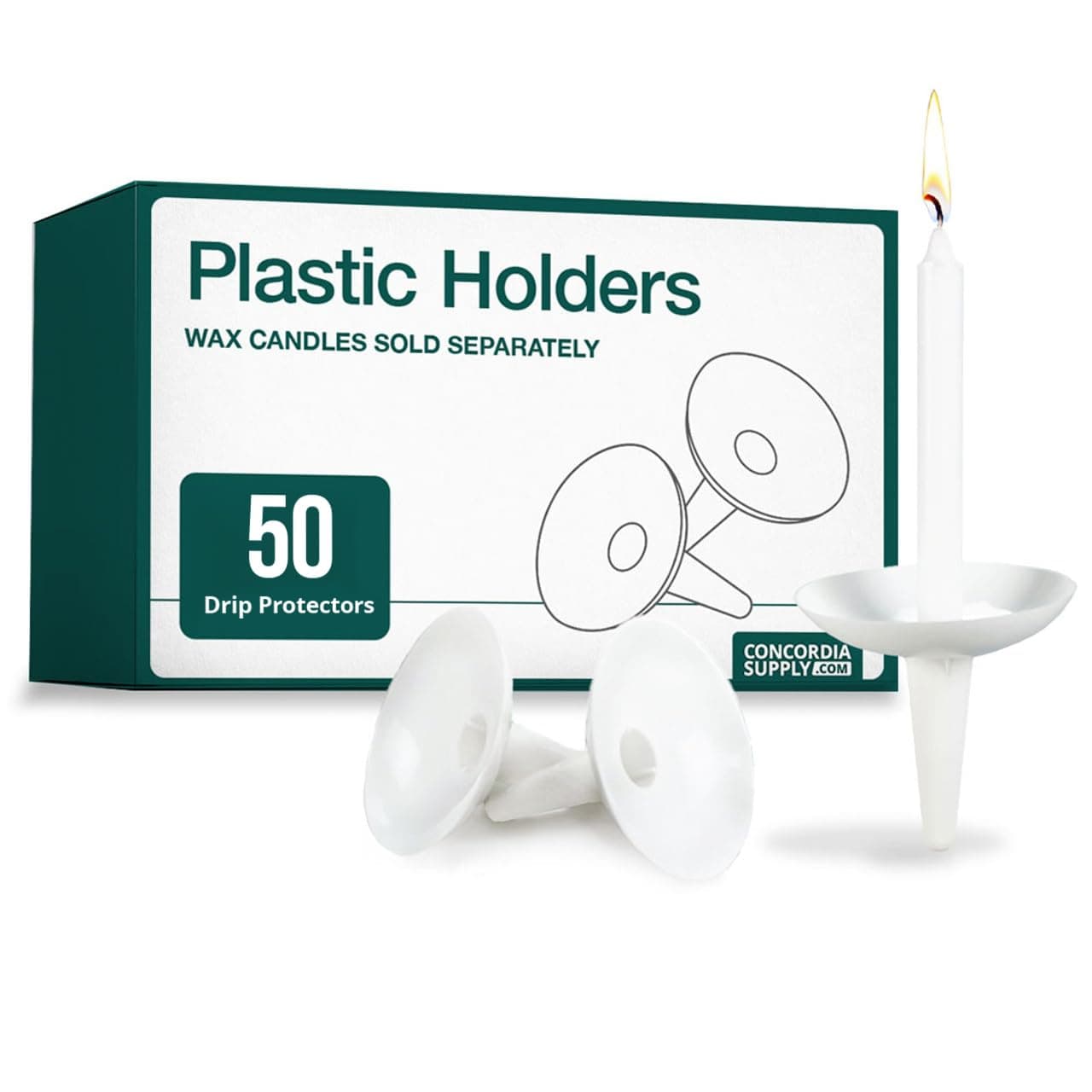 - Concordia Supply Candlelight Service Reusable Plastic Candle Holders for Candlesticks - 50 Pcs. Protector for Church Vigils, Memorial, Congregational, & Christmas Eve Candles