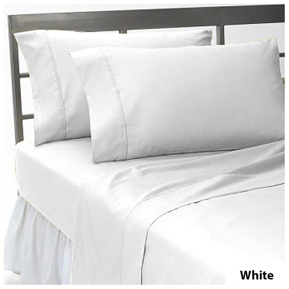 Anu Linen Solid Pattern 1 Piece Flat Sheet,1 Piece Fitted Sheet (Fits Upto 26 to 30 inches Extra Deep Pocket) & 4 Pillow Cases 1500 Thread Count 100% Egyptian Cotton (King, White)