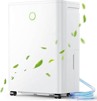 12L/Day Dehumidifiers for Home, Dehumidifier for Bedroom with Automatic Humidity Sensor, Display & 24H Timer, Continuous Drainage Ultra Quiet Bathroom Dehumidifiers for Drying Clothes Condensation RV