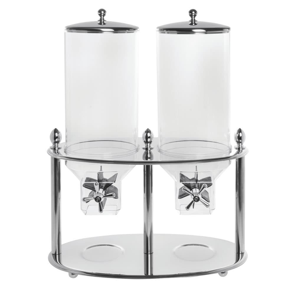 HUBERT Cereal Dispenser Double Container Stainless Steel - 17 7/10 L x 11" W x 26 1/5 H