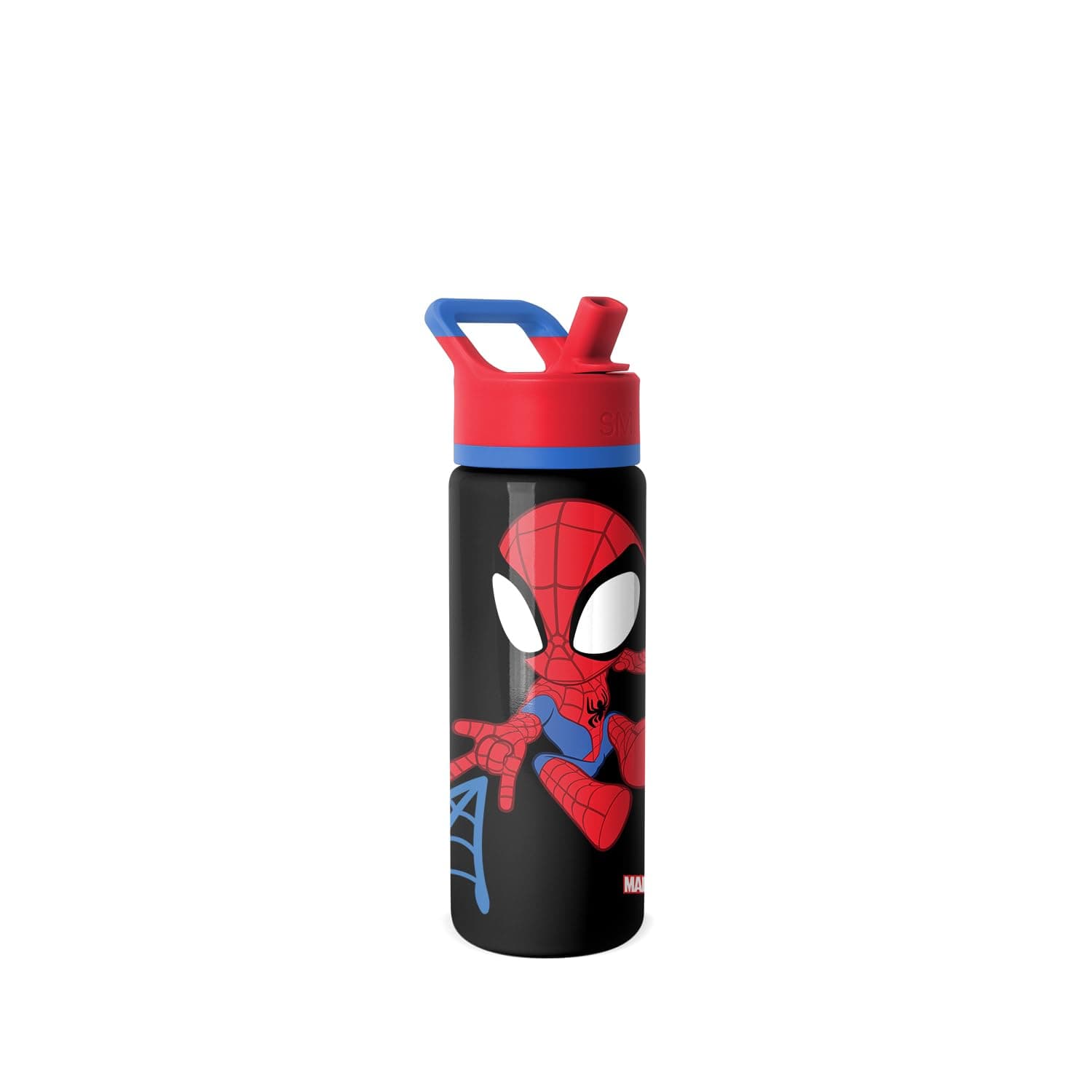 Simple Modern Kids Summit Water Bottle with Straw Lid | Marvel Spider Man 18oz Stainless Steel Cup Insulated Tumbler for Toddlers, Boys, School | Spidey Kid
