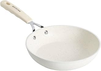 Non Stick Frying Skillet Pans, 8 Inch Omelette Pan Nonstick,Small Egg Pan,Medical Stone Coating Cookware, Induction Skillet for Eggs (20 cm White)