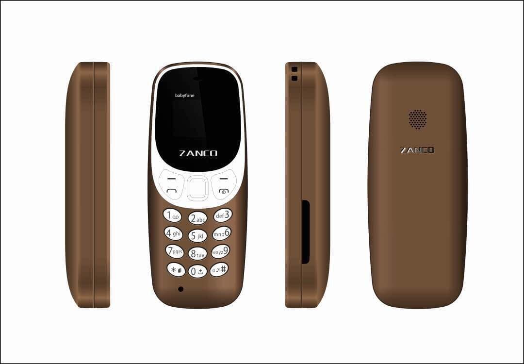 NEW WORLDS SMALLEST TINY BABYFONE by zanco (BROWN)