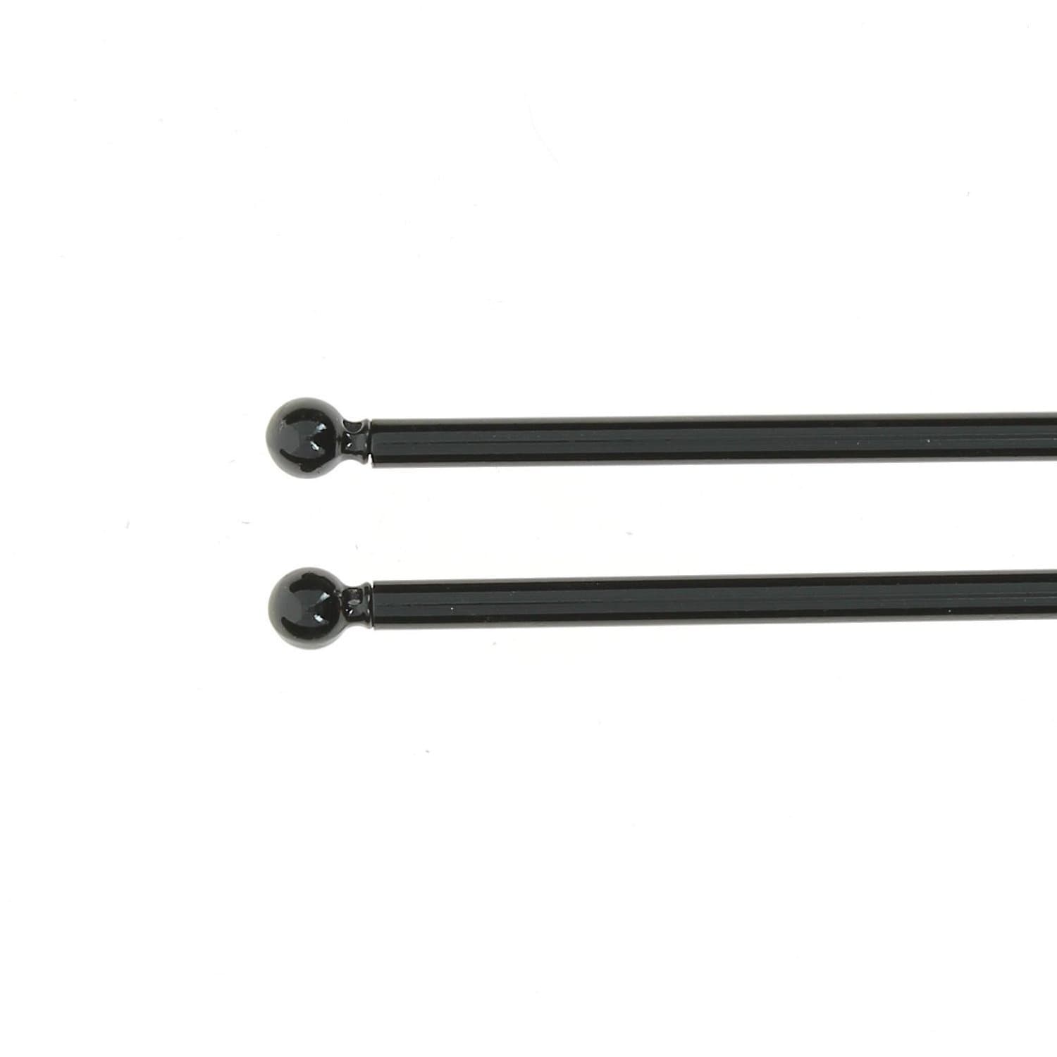 Set of 2 Extendable Black Net Curtain Rods, Wrought Iron, 80-110cm (31.5"-43.3"), Metal, 5104/8095