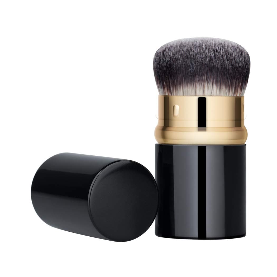 BLD Foundation Kabuki Brush Retractable - Best Portable Brush for Liquid or Cream Foundation/Concealer/Powder, Super Soft Dense Synthetic Hair