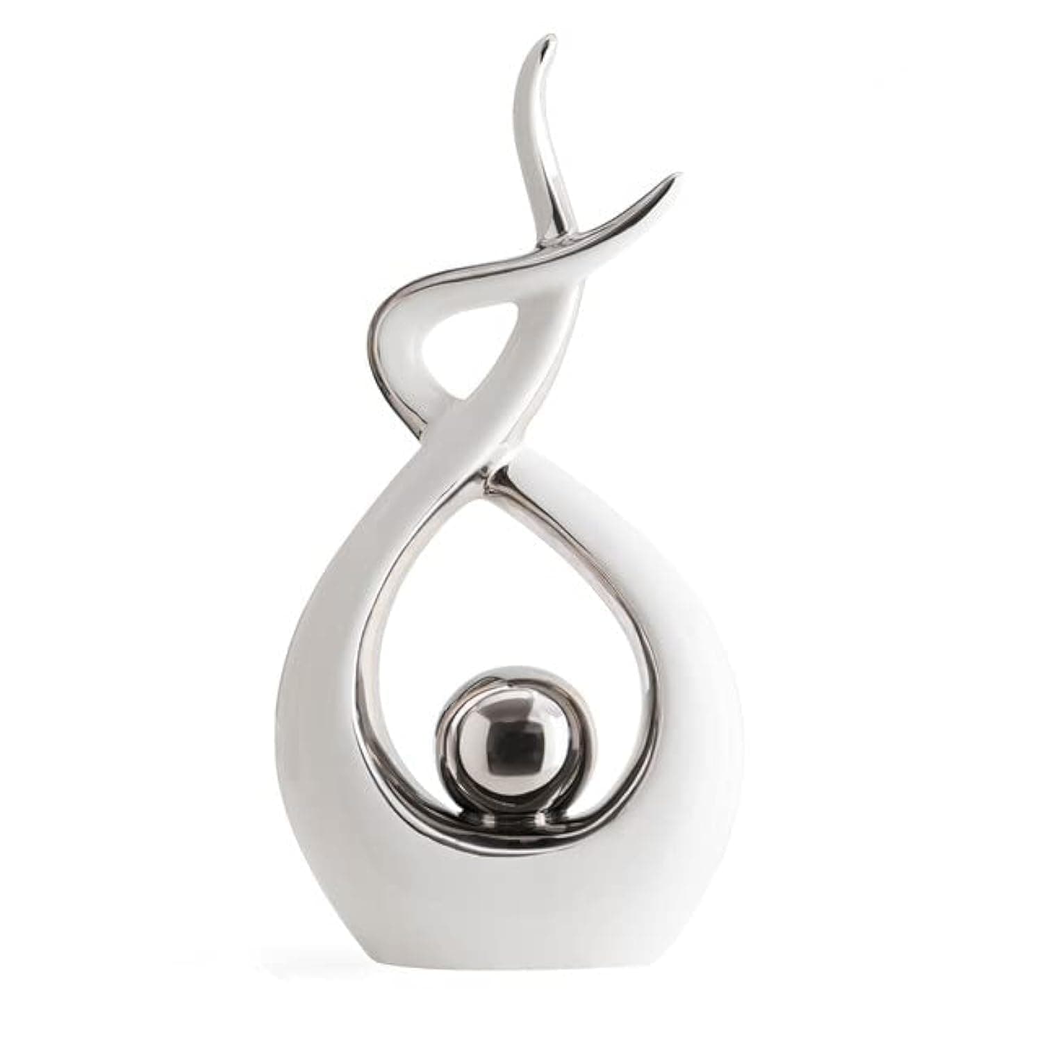 Modern Abstract Art Ceramic Statue, Table Decorations for Living Room Dining Room Office Centerpiece, 12.2" High