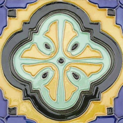 Solistone Hand Painted Mission Deco Acapulco 6 x 6 Ceramic Tile