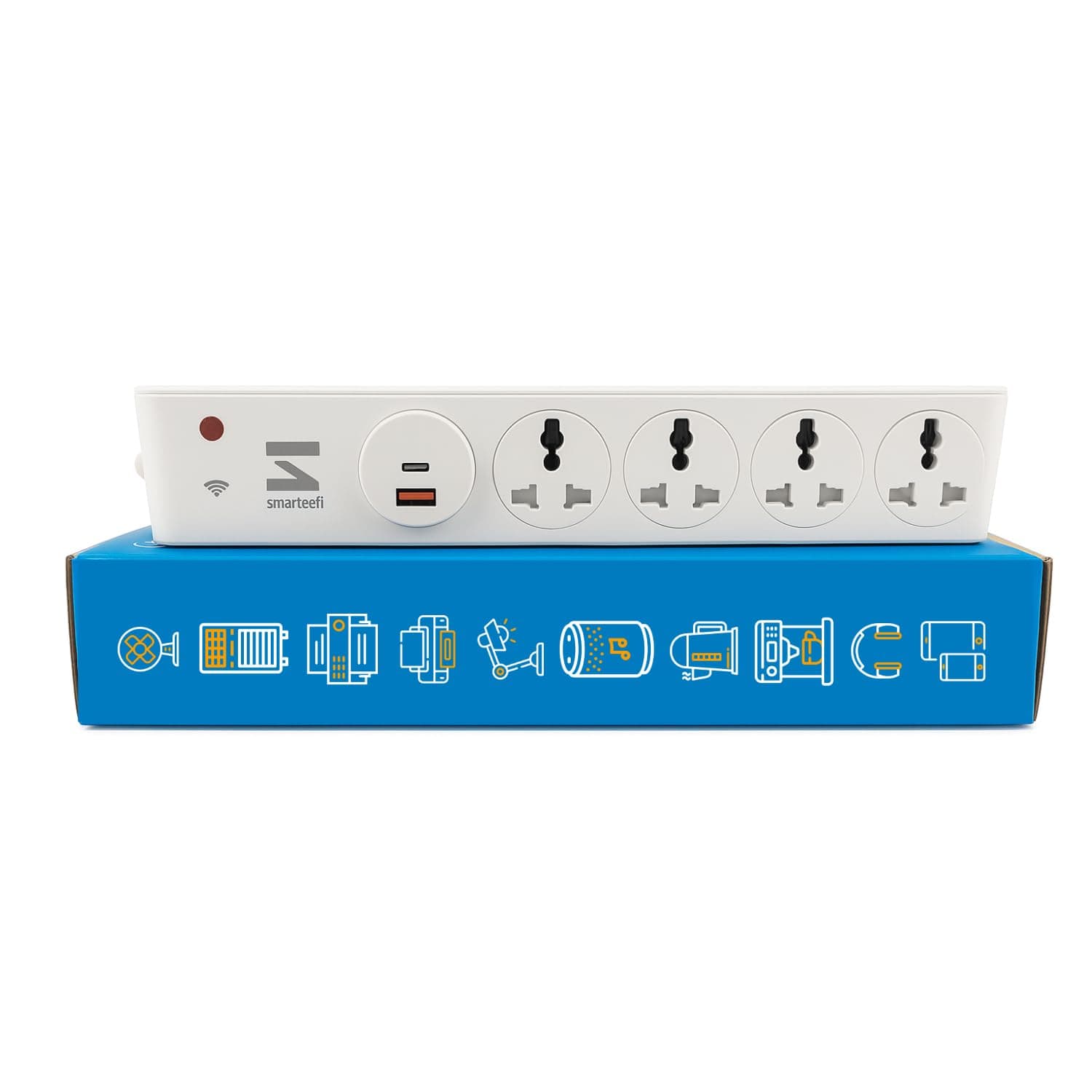 Smarteefi 5 Port(4 Socket + 18W USB-C USB-A) WiFi Smart Power Strip| Guaranteed Schedules Works Without Internet| Smart Plug| 10A| Energy Monitoring| Compatible with Alexa & Google Home (SE51-USB-GS)