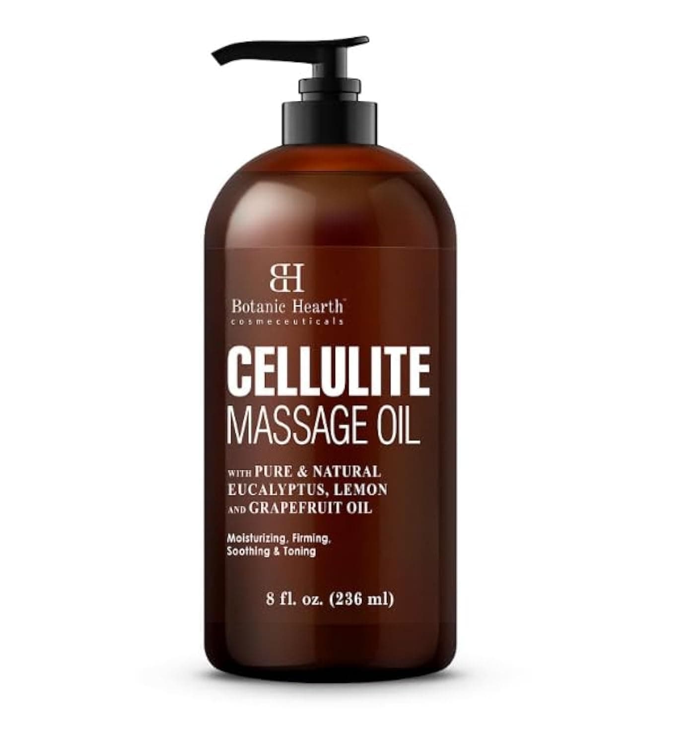 Botanic Hearth Cellulite Massage Oil 8 Fl Oz| Refreshing, Relaxing Massage Oils for Muscle Relaxing & Joint Comfort | Made with Natural Oils | for All Skin Types, for Men & Women