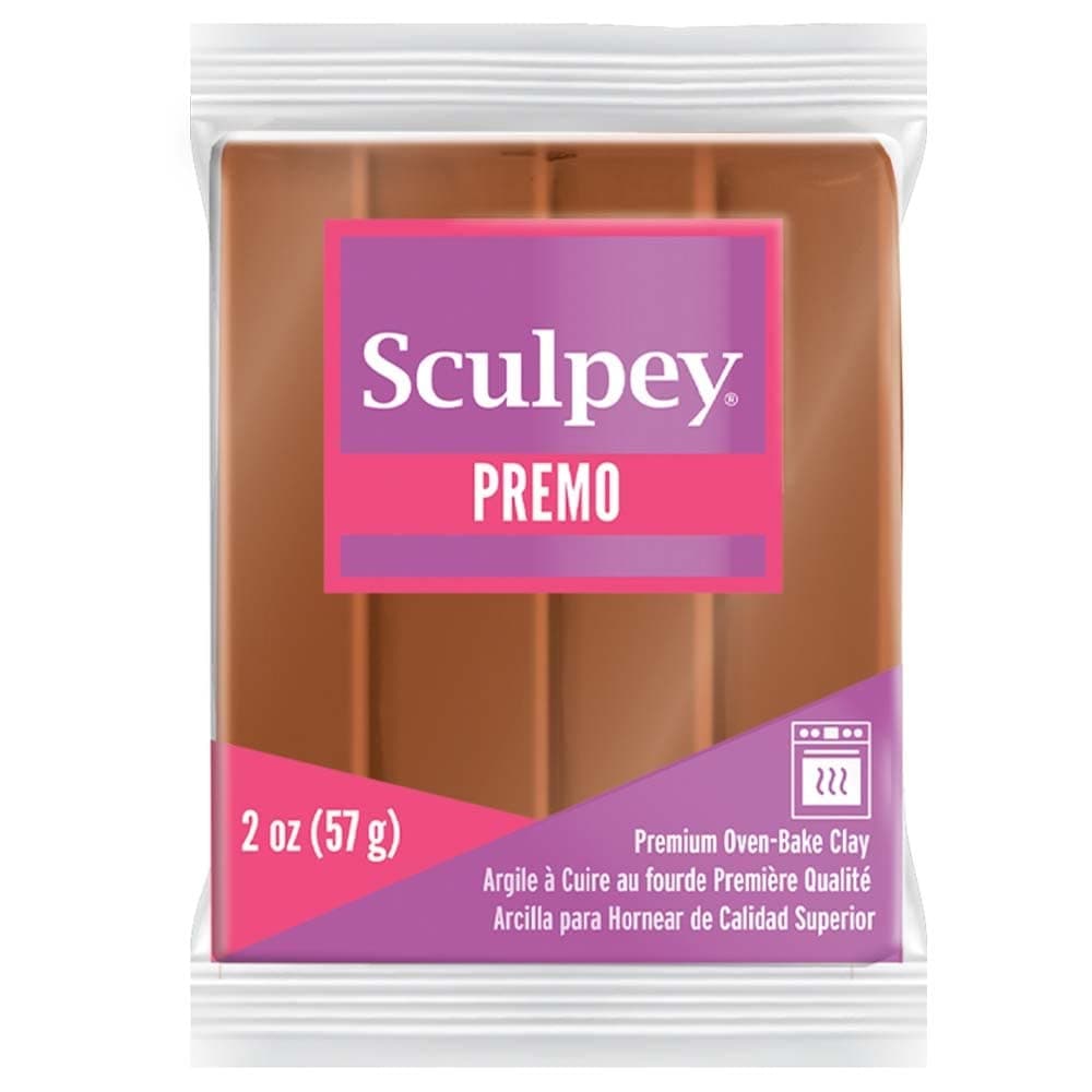 Sculpey Premo Polymer Oven-Bake Clay, Copper, Non Toxic, 2 oz. bar, Great for jewelry making, holiday, DIY, mixed media and home décor projects. Premium clay Great for clayers and artists.