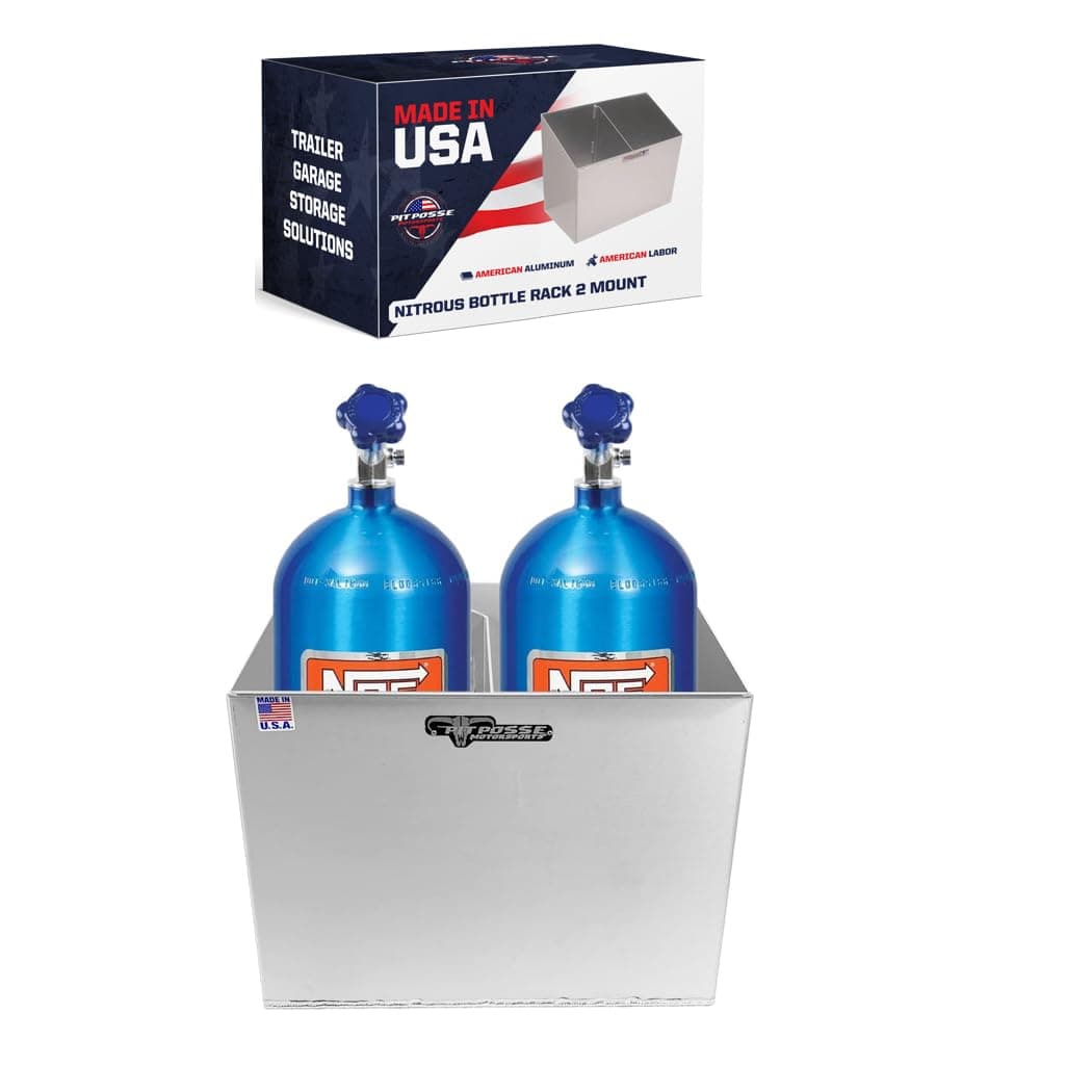 511 Nitrous Bottle Nos No2 Rack Holder Aluminum Storage Enclosed Race Trailer Organizer-Made in USA-2 Bay 10-15 Pound Bottles