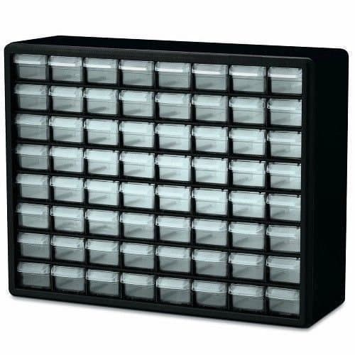 Akro Mils 10764 Hardware Storage Cabinet 64 Drawer Sturdy Plastic Organizer