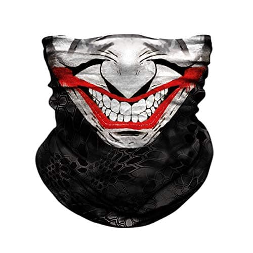 TERNNK Skull Face Mask Half Sun Dust Wind Protection, 3D Tube Mask Seamless Durable Face Mask Bandana Skeleton Face Mask Motorcycle Bike Riding Fishing Hunting Cycling Festival, Many Patterns (F19)