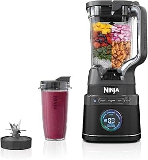 2-in-1 Detect Power Mixer Pro and Single Portion, 1200W Blender with 2L Jug, 2 x 680 ml Beakers, Mix Smoothies, Chop Vegetables and Mix Frozen Drinks, Black, TB301EU