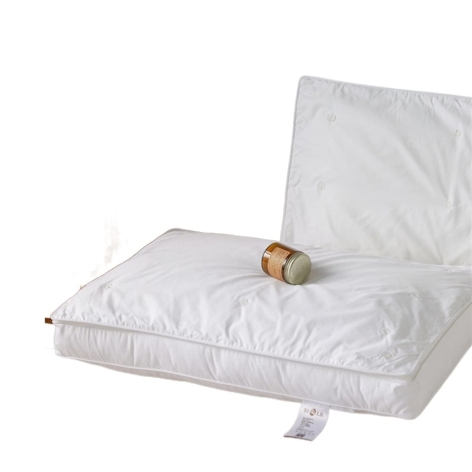 WANAMLumbar Support Pillow Soft Fluffy Mulberry Silk Pillow Core Light Skin Beauty Sleep Aid Cervical Pillow Single Adult Pillow