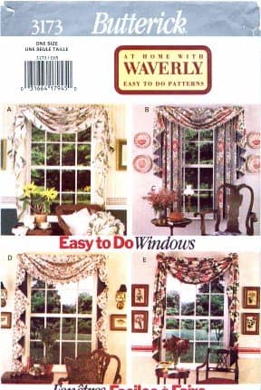 Butterick3173 Sewing Pattern Waverly Curtains & Swags