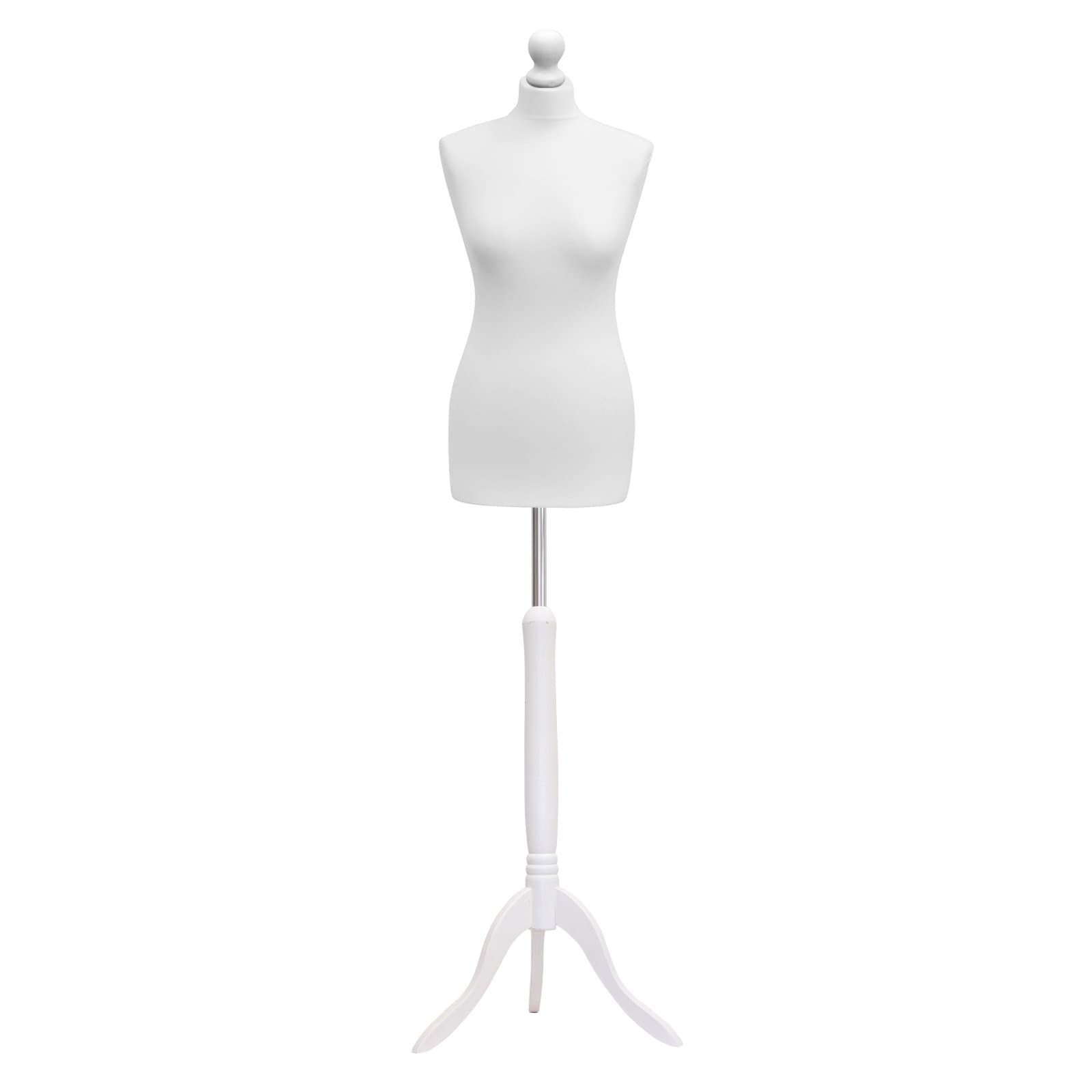 STERLING SILVER LTD Female Tailors Dummy Mannequin White Size 10/12 Dressmakers Dummies Fashion Students Display Bust With A White Wood Base