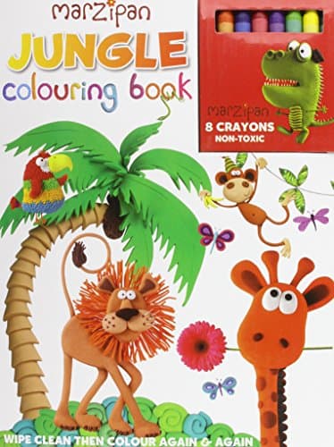 Jungle Wipe-Clean Colouring Book and Crayon Set [With Crayons]