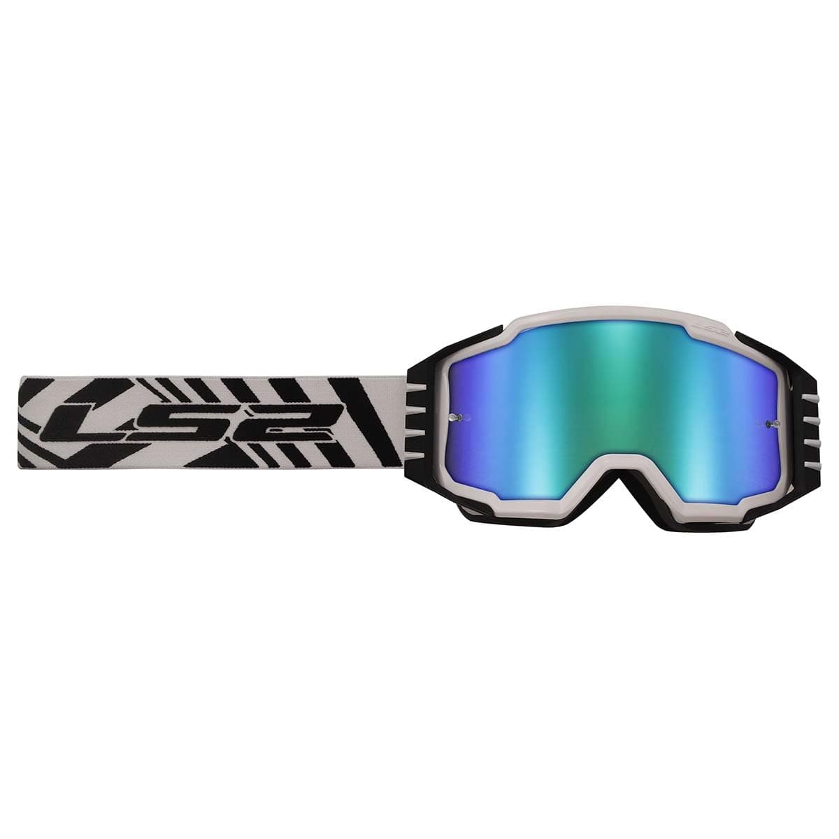 Helmets Charger Pro Motorcycle OTG Goggle (White with Green Iridium Lens)