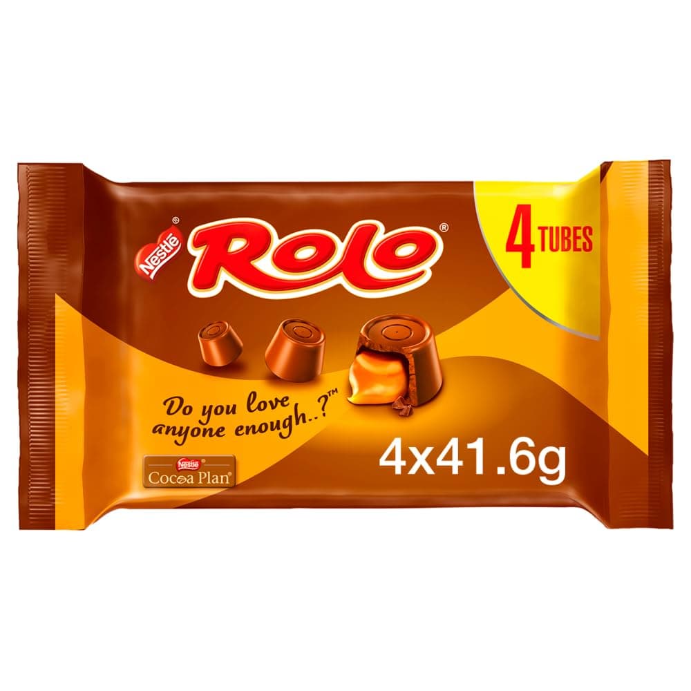 Rolo Milk Chocolate and Caramel Multipack, 4 x 41.6g