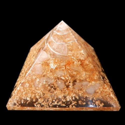 Citrine-Wealth-amp-Expression Orgonite Pyramid/Reiki Crytsal Pyramids For Healing And Chakra Home Decoration 65 mm With Pouch