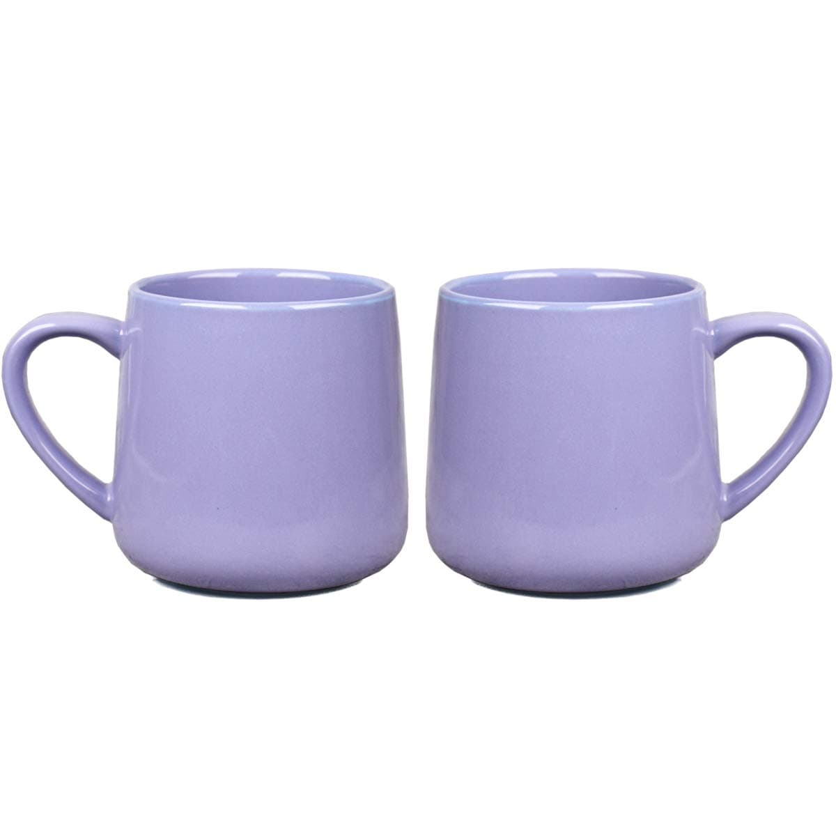 Bosmarlin Glossy Ceramic Coffee Mugs Set of 2, Tea Cup for Office and Home, 18 oz, Suitable for Dishwasher and Microwave(Purple, 2)