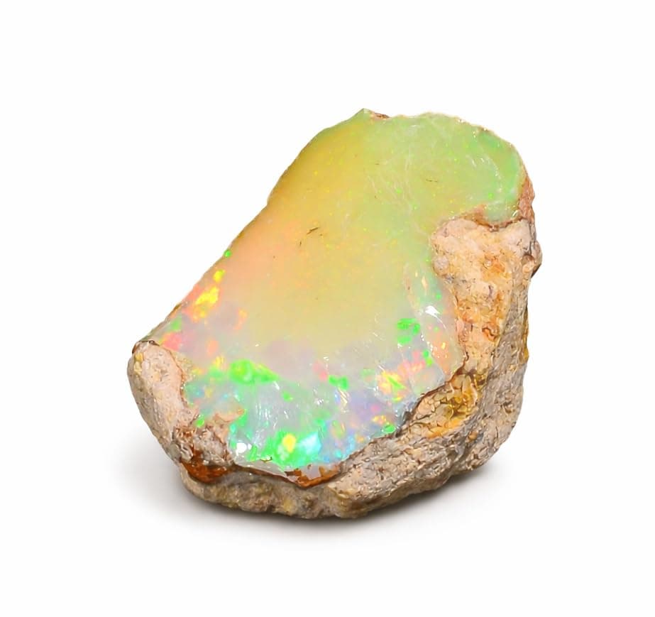 AA+ Natural Ethiopian Welo Opal Rough Stone – Ultra Fire Striking Raw Crystal | Handpicked Opal Rock for Jewelry Making | October Birthstone Gemstone