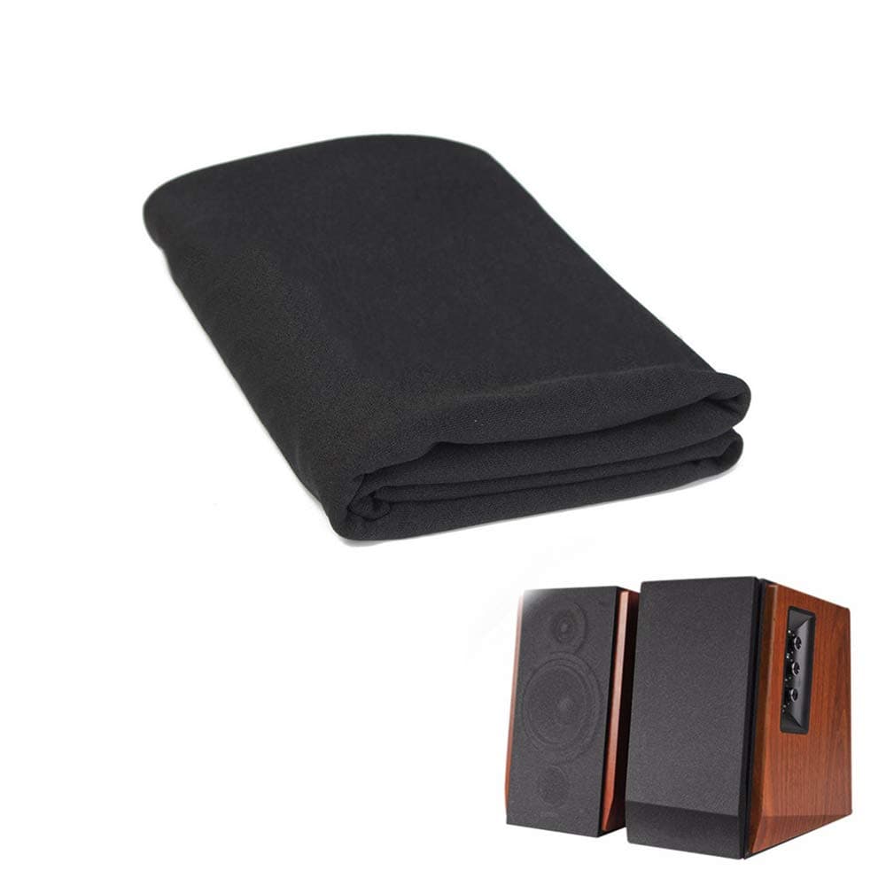 Flushbay Speaker Grill Cloth Black Speaker Fabric Protective Dustproof Mesh Cloth Stereo Fabric for Audio Amplifier Speaker Repair 50x160cm/19.7’’x63’’ (Black)