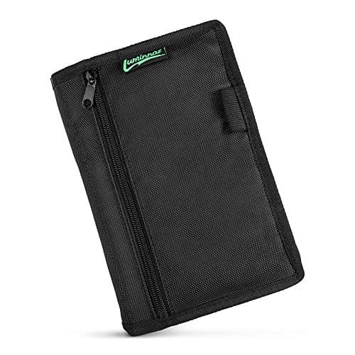 Luminnaz Auto Storage Heavy Duty Document Organizer with Free Bag | Interior Pockets and Dual Zippered Exterior Closure w/Pen Holder | Compact Glovebox Organization for Cars, Trucks, SUVs (Black)