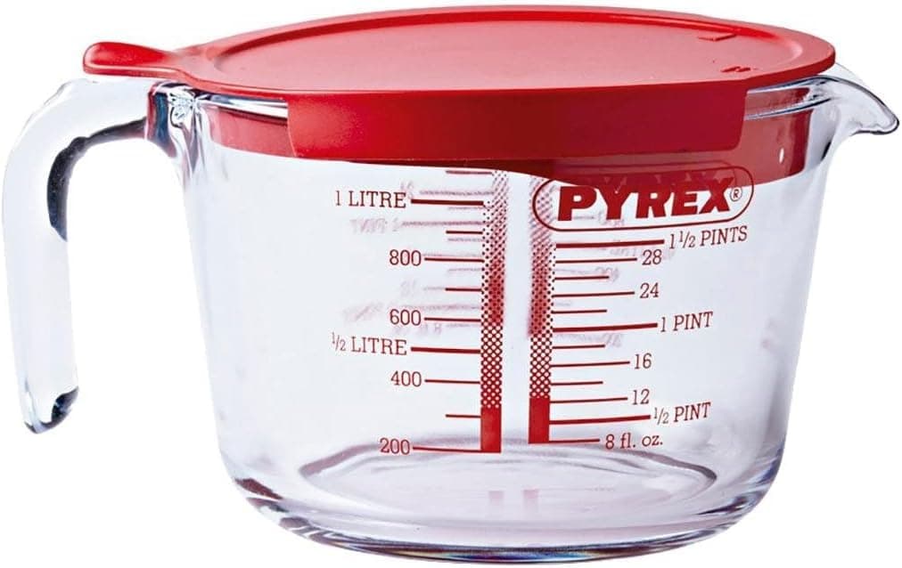Pyrex Classic Prepware Measure Jug with lid 1L, Transparent