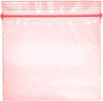Grip Seal Bags Zip Lock Bags Resealable Plastic Bags Baggies (50x50 mm (200 Pcs), Red)
