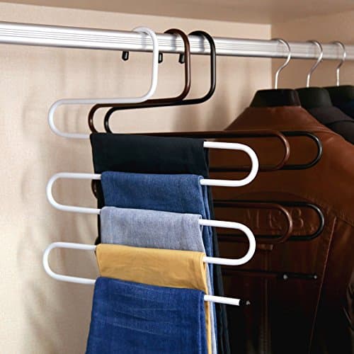 DCDEAL 1 PCS Multi-purpose Curved Shapes 5 Layers Clothes Rack Drying Holder Towels Belt Trousers Pants Hanger(brone)