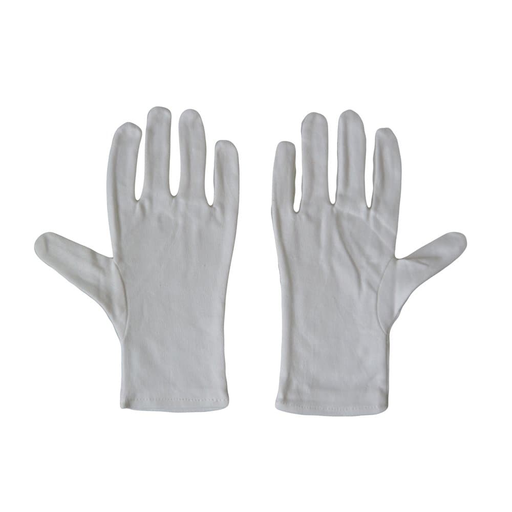 Men's 100% Soft White Cotton Gloves (Medium) x 2 Pairs
