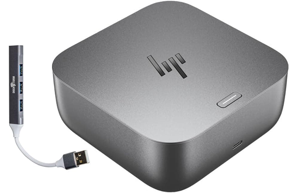 HP Thunderbolt Dock 280W G4 with Combo Cable and Dockztorm Hub, Thunderbolt 4, 5 USB, HDMI, 2 Display Port, RJ-45, with a Single Cable Connection to Any Brand Laptop (4J0G4AA#ABA)