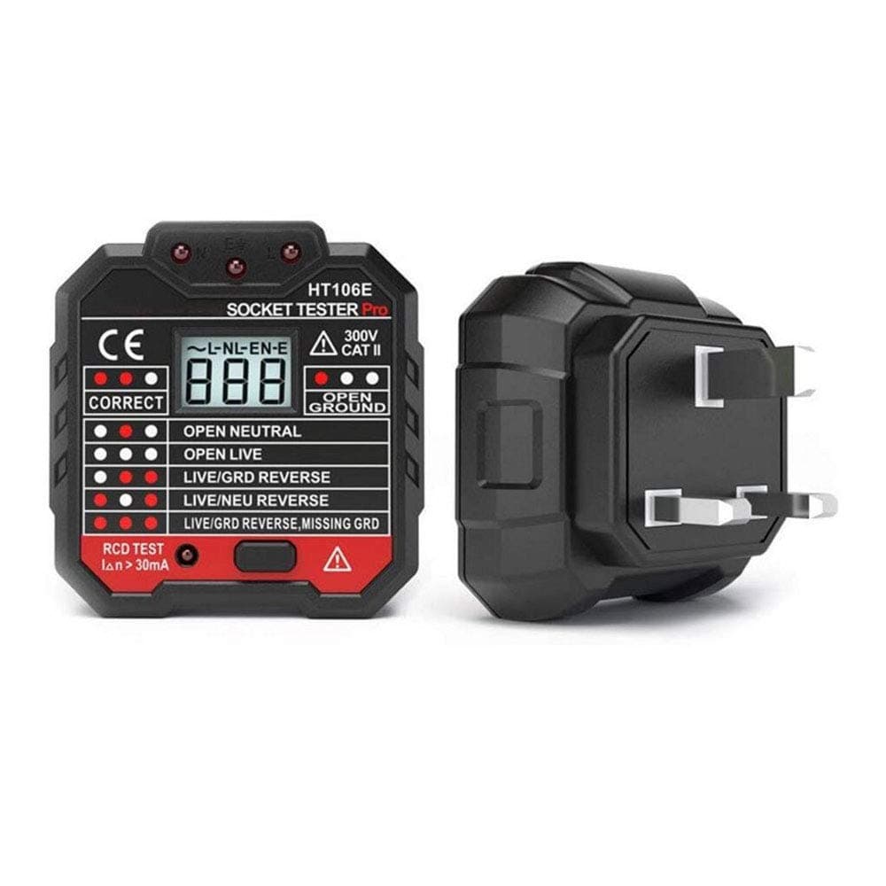 HT106B HT106D HT106E Digital Display Socket Tester Plug Polarity Phase Check Detector Voltage Test Multi-Function Electroscope,HT106E(UK)