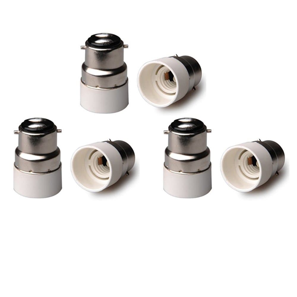 6Pack of B22 to E14 Adapter Converters Light Sockets Lamp Holder