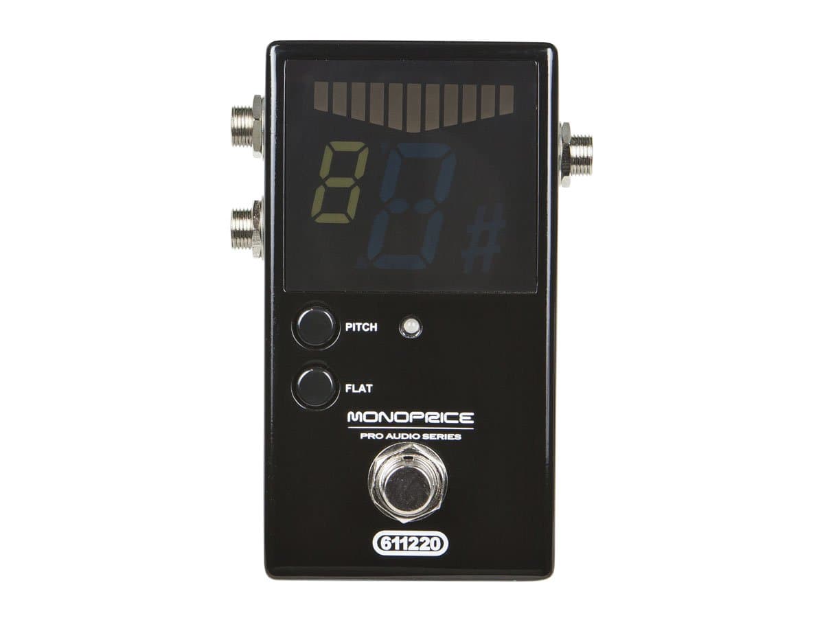 Monoprice Chromatic Pedal Tuner - Black, Normal & True-Bypass Outputs, Easy to Tune Your Bass & Guitars - Stage Right Series