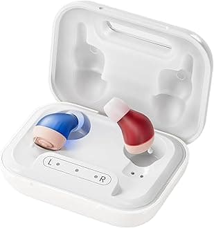 Rechargeable Hearing Aids for Seniors with 16-Channel Digital Chips Intelligent Noise Cancellation for Clear Sound Super-Mini Invisible Design Comfort Fit in Ear Canal & 7-Day Ultra Standby
