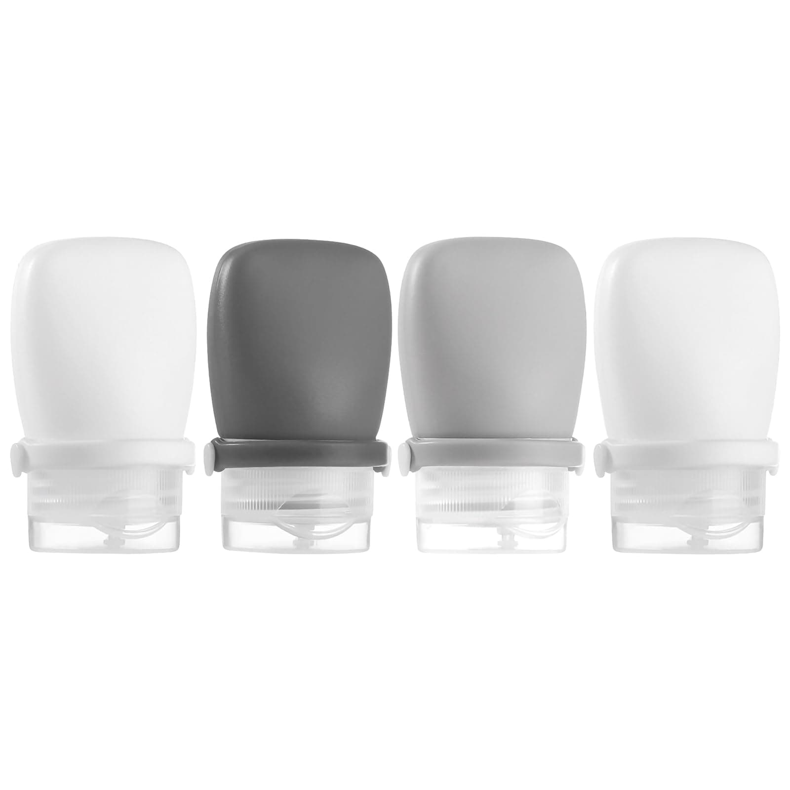 RONRONS 4 Pack 1oz TSA Approved Leakproof Silicone Travel Squeeze Bottles for Toiletries, Shampoo, Salad Dressing, Travel Essentials