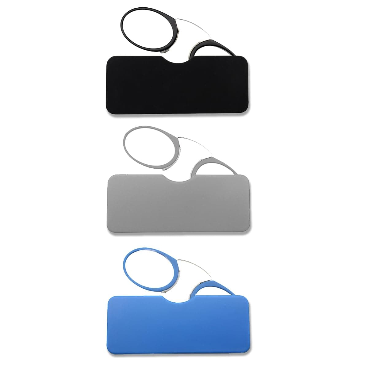 Mini Armless Reading Glasses for Men Women Slim Thin Clip on Nose Readers with Small Portable Case